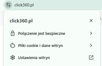Adres URL strony internetowej wyświetlany w pasku przeglądarki wraz z protokołem HTTPS