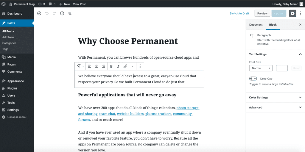 Panel Administracyjny WordPress Umożliwiający Zarządzanie Stroną Internetową